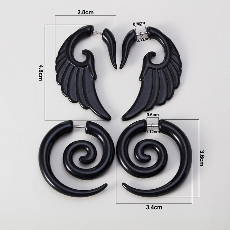 2pcs Acrylic Fake Plug Tunnel  - огляд і ціна Seam Gauge Metal